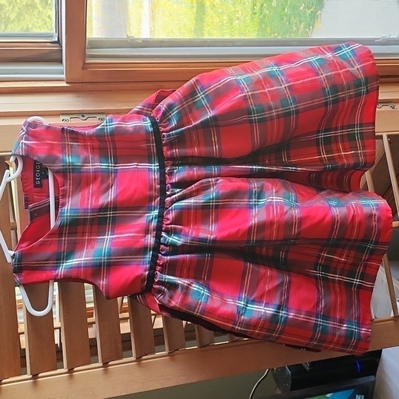 GEORGE 𝅺Red Plaid Holiday Dress - Picture 1 of 6